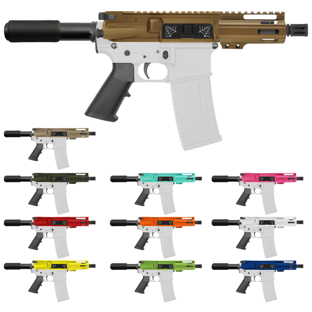 AR-15 5.56 NATO 5'' PISTOL KIT - FORGED UPPER WITH 4'' HANDGUARD- COLOR SET UPPER RECEIVER AND HANDGUARD OPTIONS 